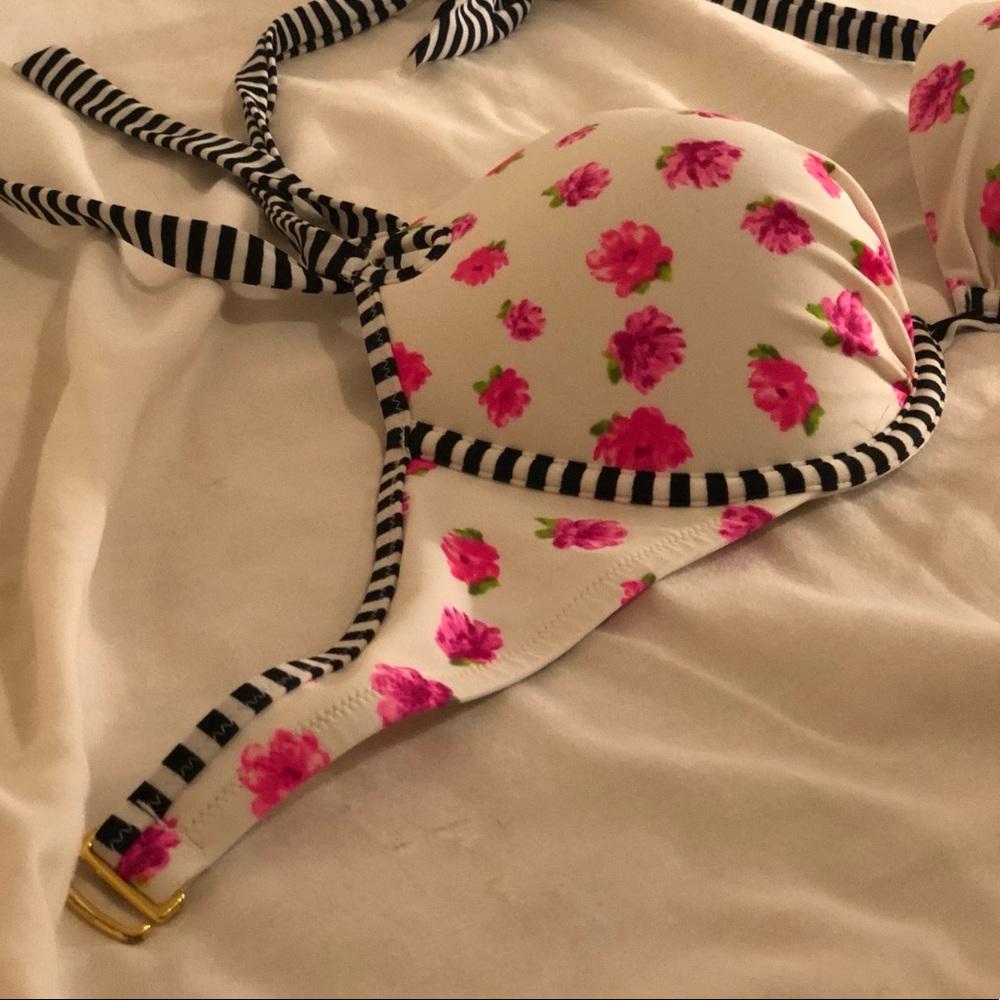 Victoria’s Secret Floral and Stripped Bikini Top